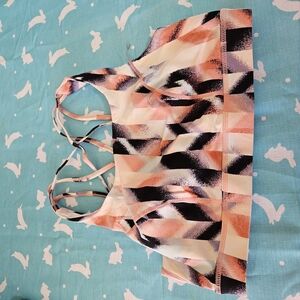 Geometric Patterned Sports Bra